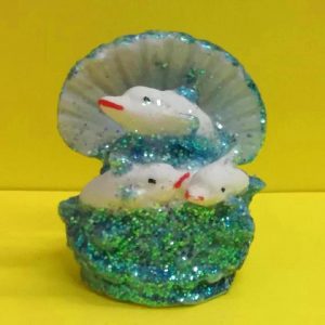 statuetta barometro coppia delfini conchiglia - andrea fanciaresi vendita online